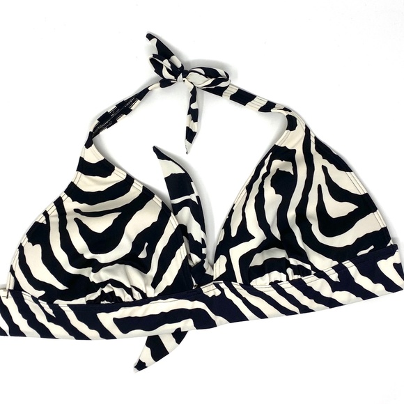 black and white animal print bikini